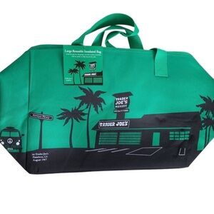 Trader Joe's Emerald Green Reusable Tote Bag Large Size Brand New with tag